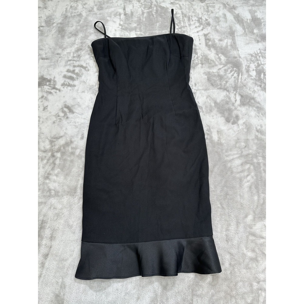 Vintage 90's Laundry by Shelli Segal Dress Women's Size 2 Black 1/2 Zip Midi EUC